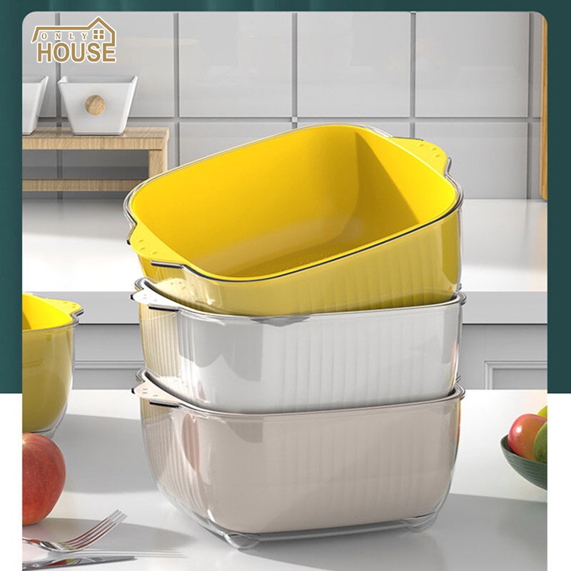 ONLY HOUSE Rổ Rửa Trái Cây Hai Lớp Ráo Nước Cho Nhà Bếp