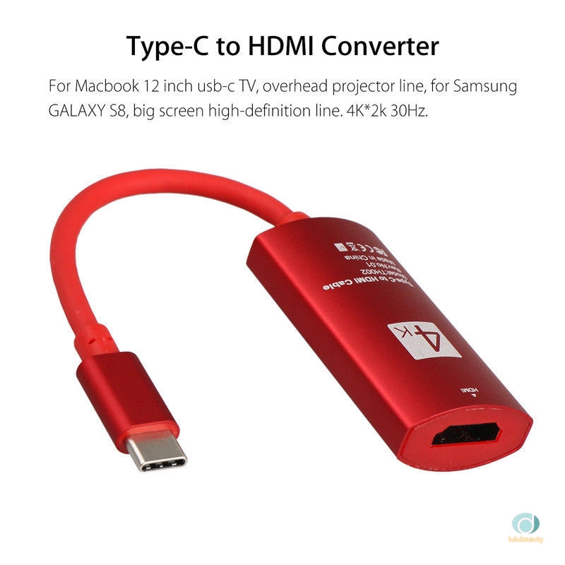 Cáp Chuyển Đổi Usb-C Type-C Sang 4k Hdmi Hdtv Cho Samsung S9 Note 8 Macbook Pro