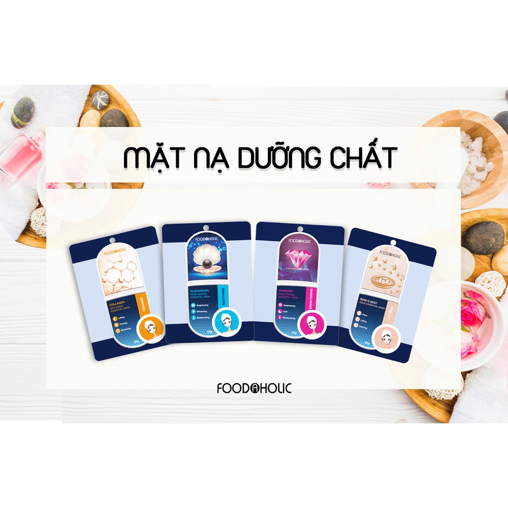 Combo 10 Mặt Nạ Giấy Chăm Sóc Da Toàn Diện Foodaholic Essential Mask