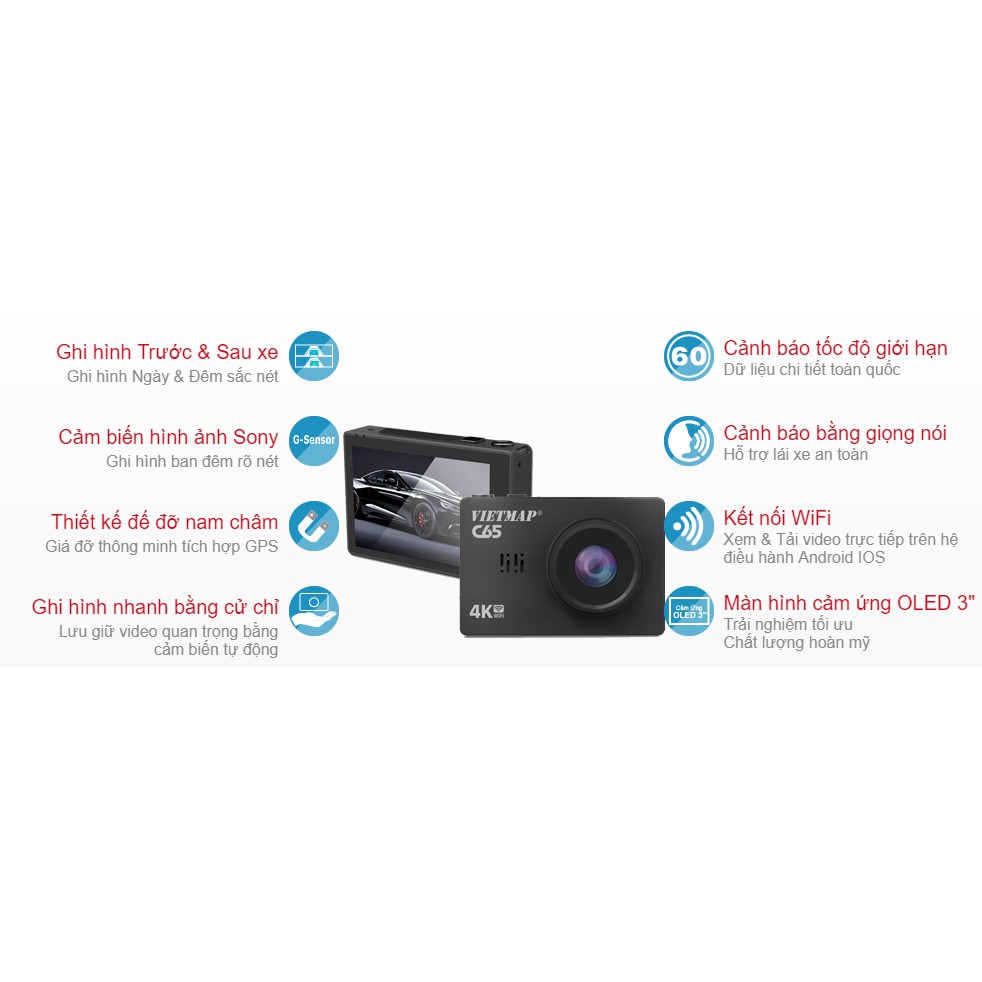 [Miễn phí lắp đặt nội thành HCM]CAMERA HÀNH TRÌNH VIETMAP C65 + THẺ NHỚ 128GB | BigBuy360 - bigbuy360.vn