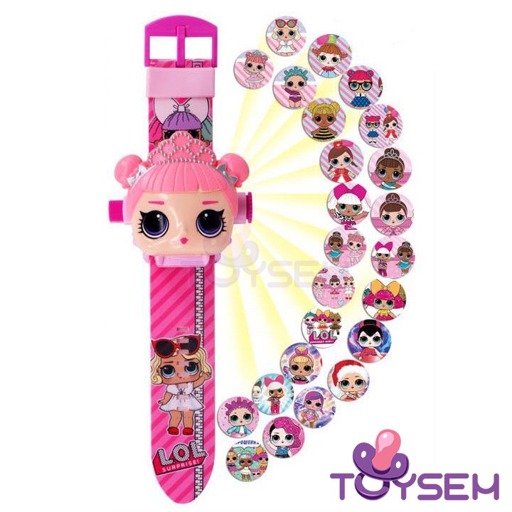 Đồng hồ chiếu lên tường Toysem 24 hình cho trẻ em với nhân vật người nhện, người sắt - Quà tặng sinh nhật cho bé