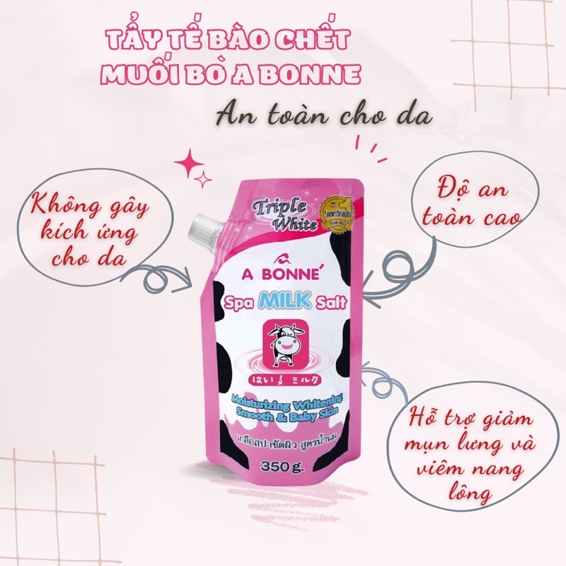 Muối Tắm Sữa Bò A Bonne’ - Tẩy Tế Bào Chết Body Và Mặt Thái Lan Hương Sữa Tươi 350g