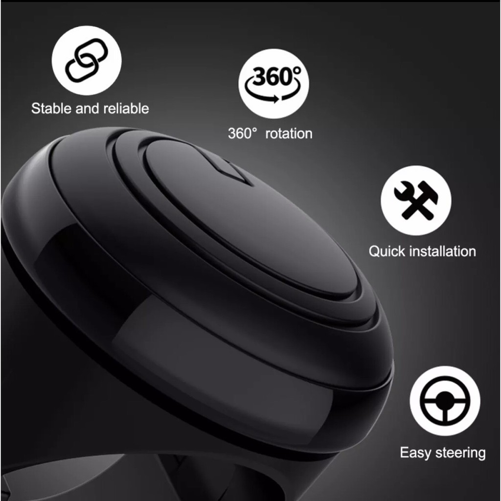 Con quay điều khiển vô lăng xe ô tô 360 độ _ Trợ lực tay lái xe hơi Q09