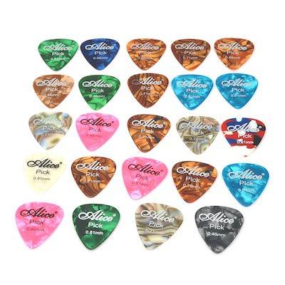 Pick gảy guitar Alice Hộp vuông inox + 24 móng