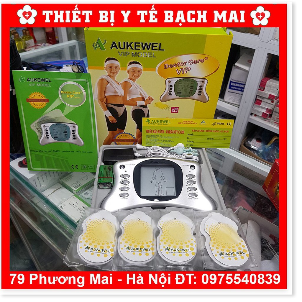 Máy Massage Xung Điện Trị Liệu 8 Miếng Dán AUKEWELL Doctor Care Vip [Bảo Hành 05 Năm]