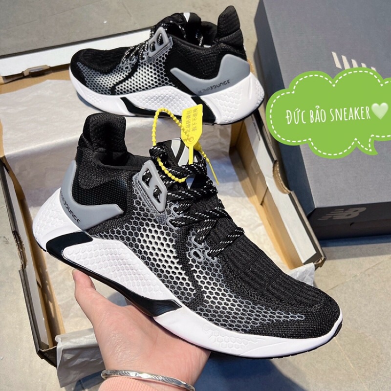 Giày alphabounce đen 11 . Giày sneaker nam nữ đen buộc dây kèm hộp