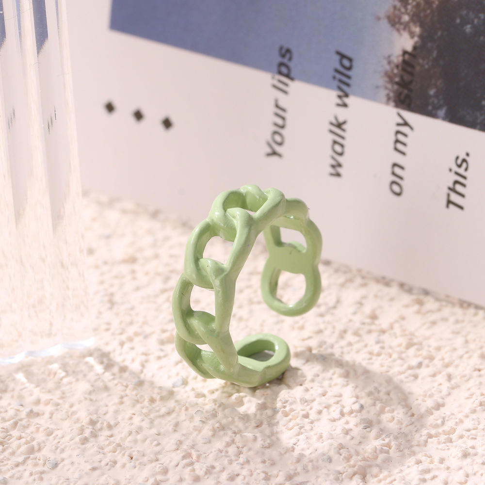 Korean Fashion Acrylic Buckle Resin Ring Fresh and Cute Girl Index Finger Ring Clay Ring Gift