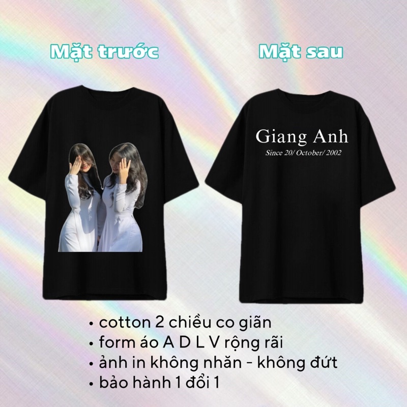 Áo thun in ẢNH THEO YÊU CẦU ADLV  cho nam nữ