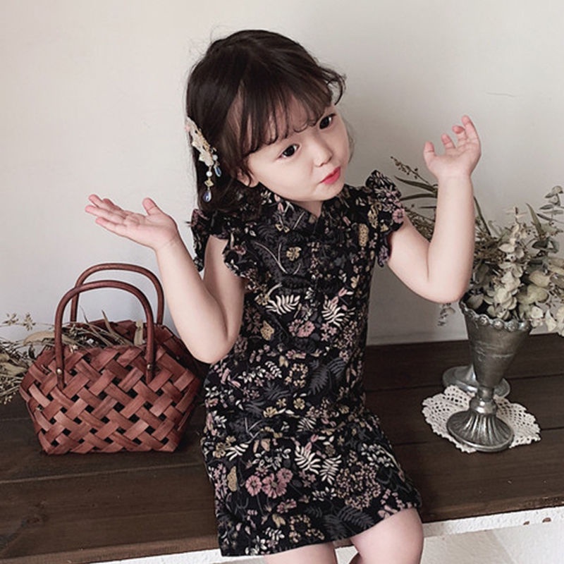 Đầm Sườn Xám Phong Cách Trung Hoa Mới Cho Bé Gái