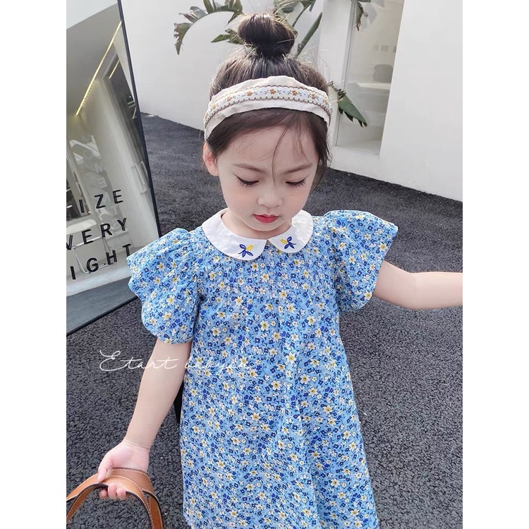 Váy cho bé gái, váy bé gái chất liệu vải thô mềm, váy hoa mặc mát cho bé từ 8-20kg