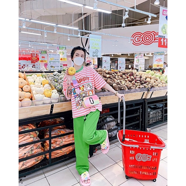 Set sọc hồng xanh chuối