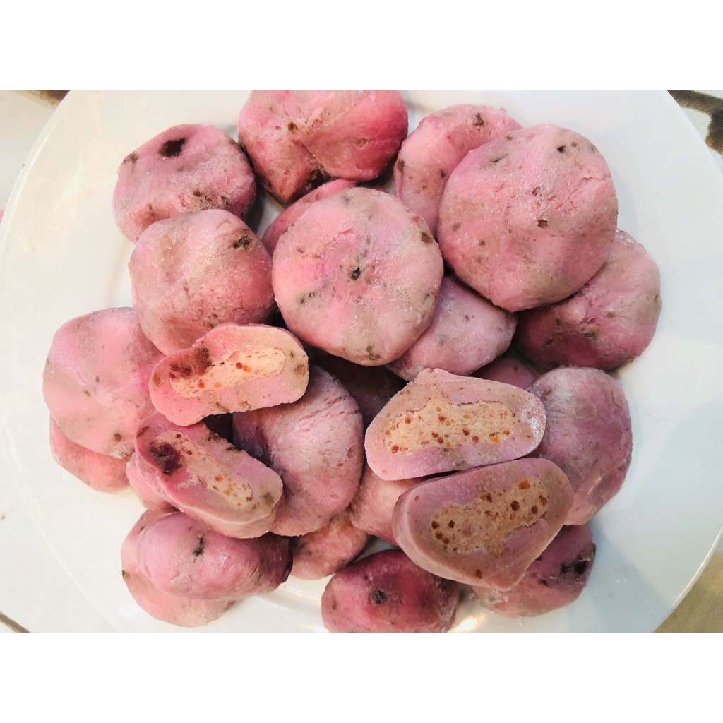100g Bánh bao hải sản nhân trứng nhím  màu tím