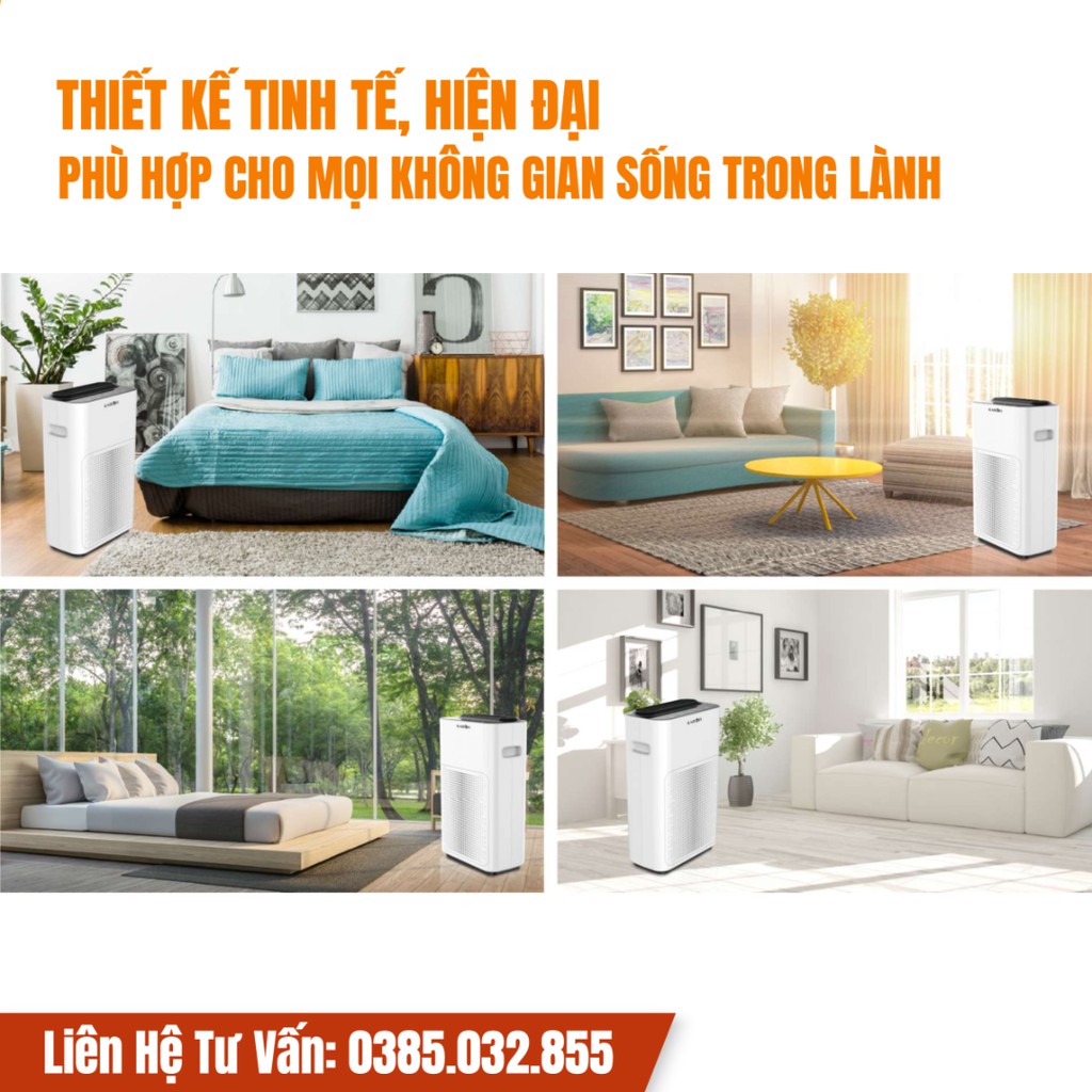 Máy lọc không khí Karofi KAP-E114, Công nghệ thông minh với 4 lớp lọc loại bỏ 98,63% bụi bẩn