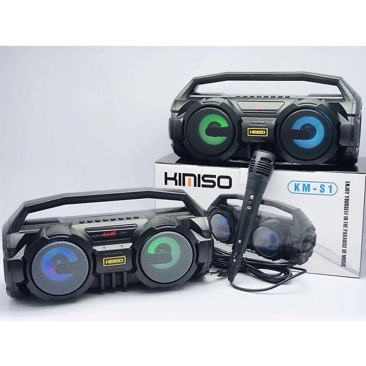 Loa Bluetooth KIMISO KM-S1 - Tặng kèm Mic Karaoke , âm thanh sống động chân thực nhất