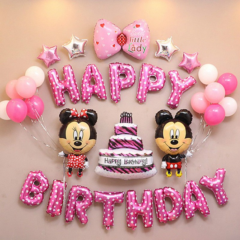 Set trang trí sinh nhật cho bé tuổi chuột chủ đề mickey