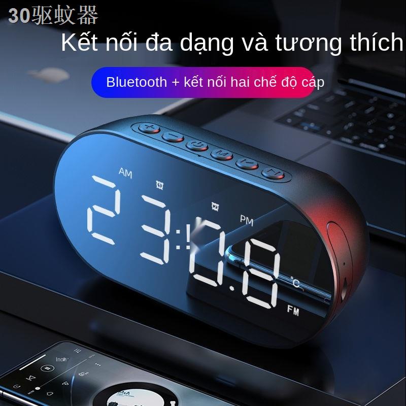 BAmoi thông minh bluetooth loa không dây nhỏ âm lượng lớn mini sinh viên net đồng hồ báo thức màu đỏ với màn hình pháo t