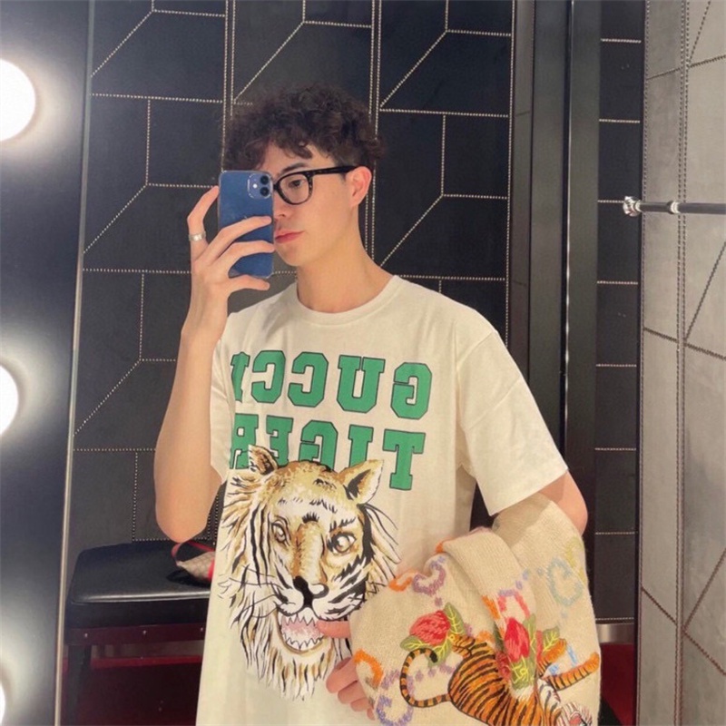 Áo Thun Ngắn Tay In Logo Đầu Hổ Thời Trang Mùa Hè Phiên Bản Giới Hạn
