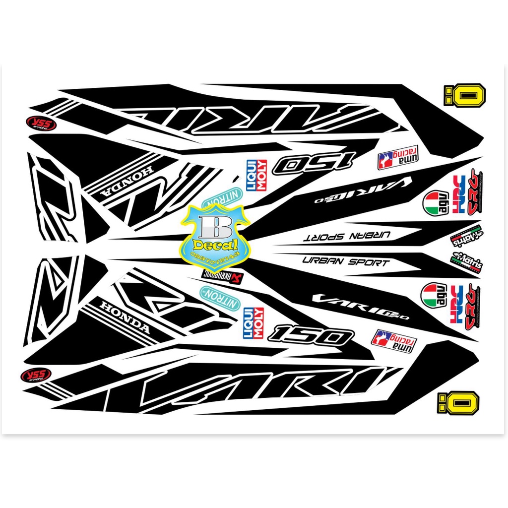 Tem vario 150 23293 trắng đen