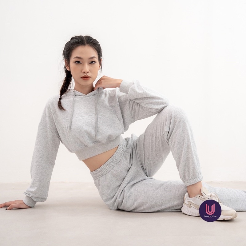 Áo Hoodie Crop Chilly Jogger (chất nỉ da cá cao cấp, thoái mái, phù hợp thu đông, có mũ)