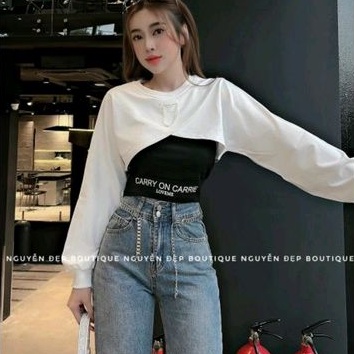 Sét áo cặp phối xích in chữ cực xinh❣️