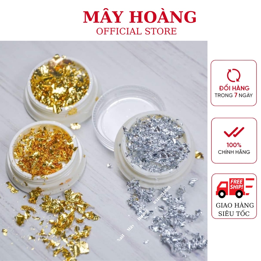 Giấy nhún vụn nail vàng-Bạc trang trí nail sang chảnh