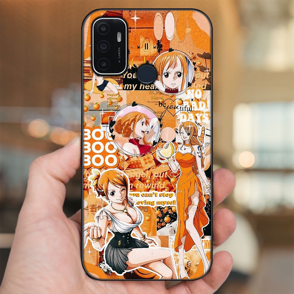 Ốp lưng Oppo A53 viền đen in hình Nami One Piece Đảo Hải Tặc
