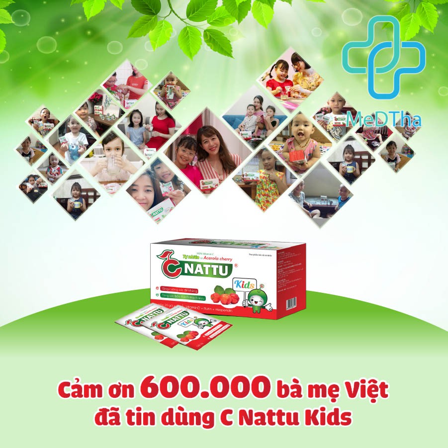Cốm C NATTU Kids  -  Bổ sung Vitamin C, Tăng cường sức đề kháng, Giúp cơ thể bé khoẻ mạnh