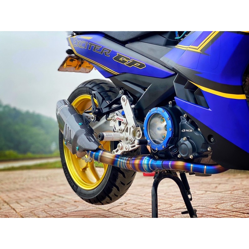 Pô + Cổ pô titan Pô akar1 full cacbon cho ex150 ex155 winner sonic raider satria sirius hàn pô zin h