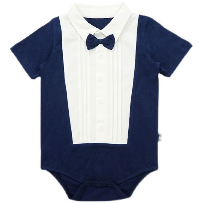 Bộ Áo Liền Quần Tay Ngắn Chất Liệu Cotton Thời Trang Mùa Hè Cho Bé Trai