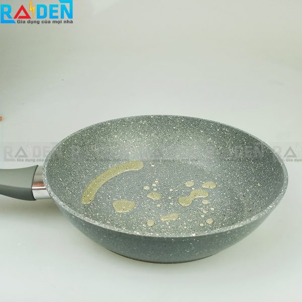 CHẢO VÂN ĐÁ SÂU LÒNG CHỐNG DÍNH GREEN COOK (MÀU XAM)