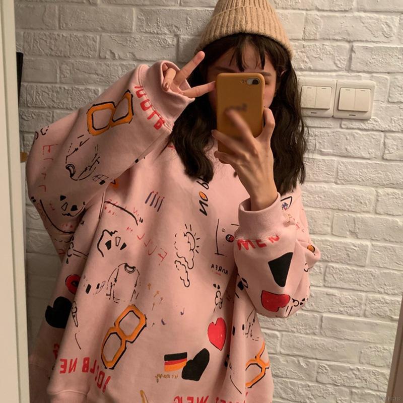 Áo Sweater Dài Tay Cổ Tròn Dáng Rộng Thời Trang Hàn Quốc | BigBuy360 - bigbuy360.vn