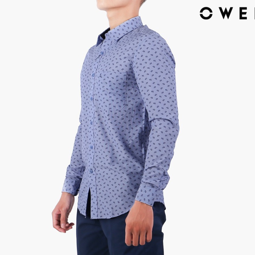 Áo Sơ mi dài tay OWEN Bamboo Slimfit màu xanh - AS91449DT