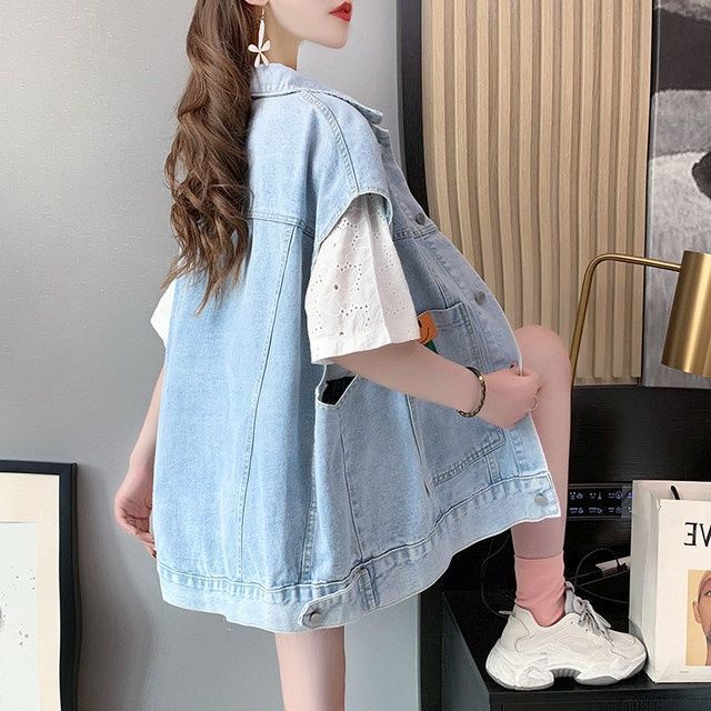Áo Khoác Denim Không Tay Dáng Rộng Thời Trang Xuân Thu 2022 Cho Nữ