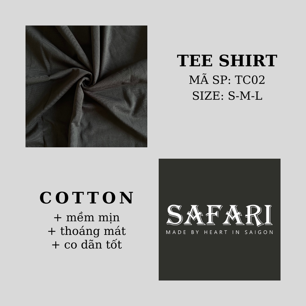 Áo thun BASIC LOGO form rộng unisex nam nữ local brand tay lỡ SAFARI T02