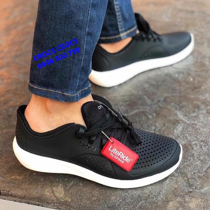 GIÀY NHỰA CROCSS LITERIDE PACER XỊN ĐÉT CHO NAM MÀU ĐEN FULL BOX