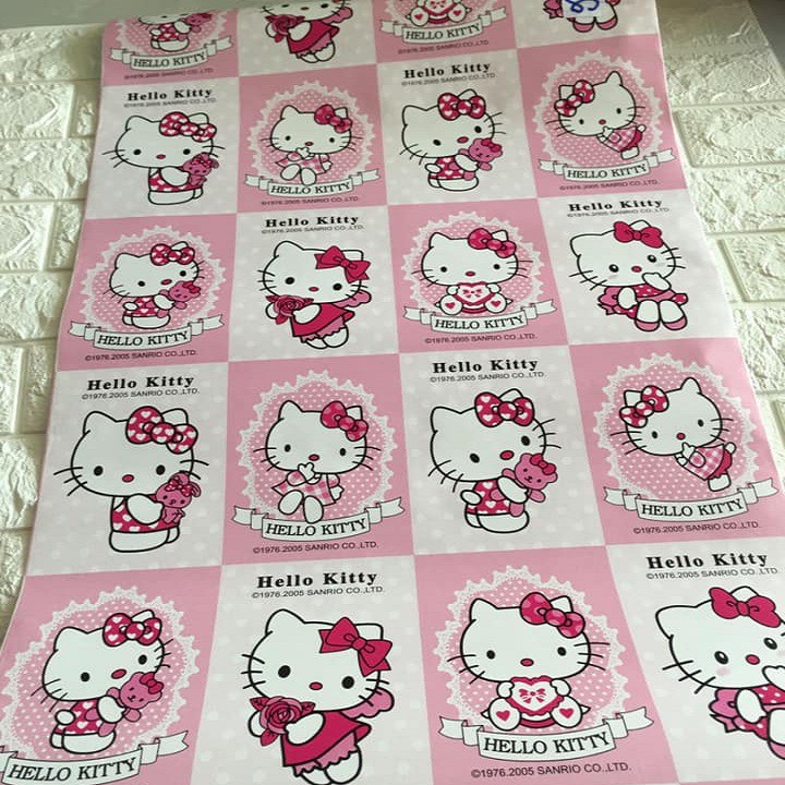 [Xả] 10m Giấy dán tường hello kitty, kity nhiều mẫu trang trí phòng bé dễ thương có sẵn keo bóc dán khổ 45cm giá cực rẻ.