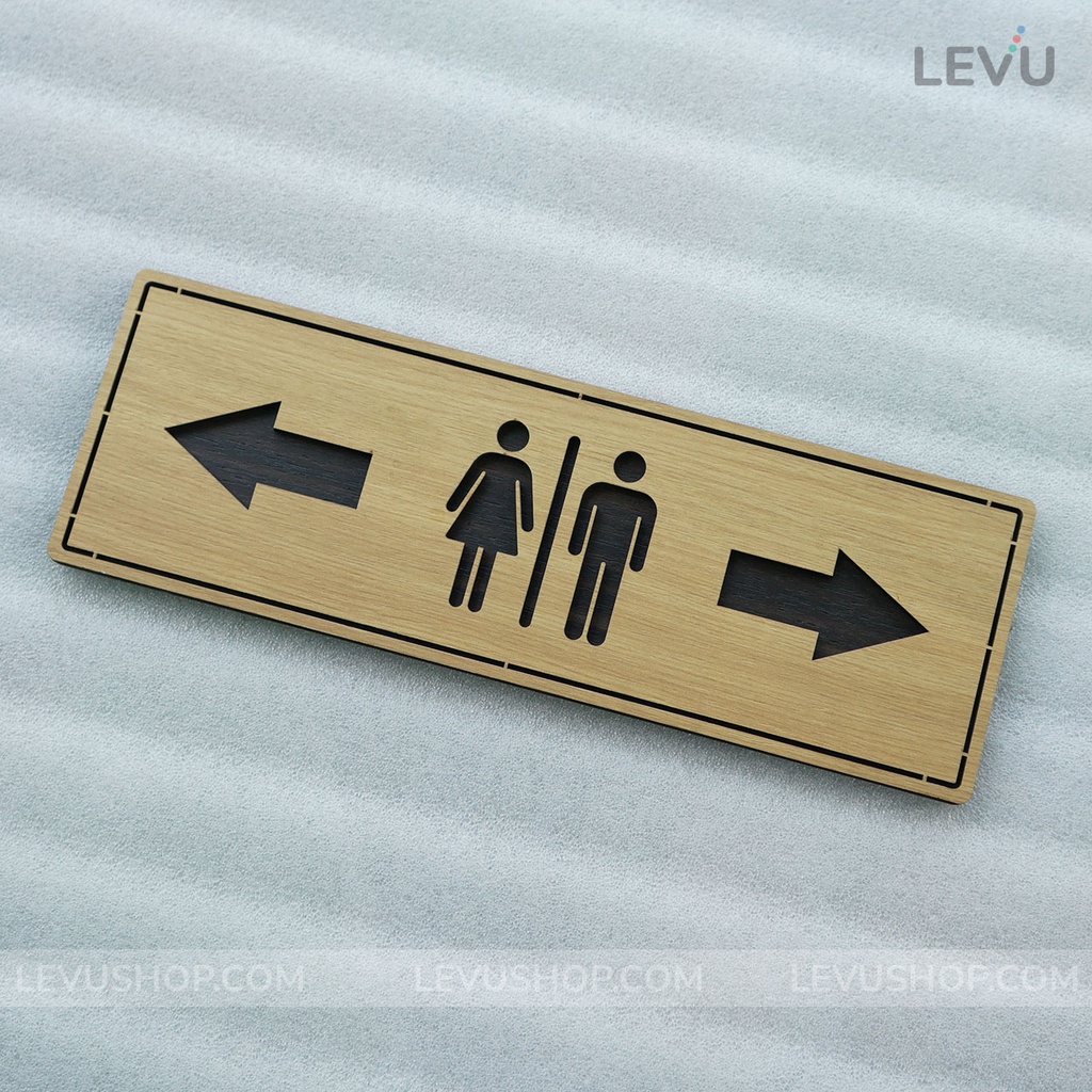 10 Mẫu bảng WC Toilet bằng Gỗ cao cấp LEVU-TL29 dán cửa nhà vệ sinh có sẵn keo