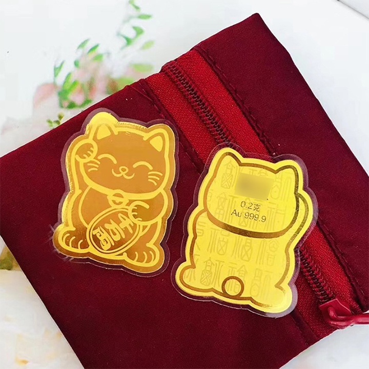 Miếng dán sticker Hổ Phú Quý - Mèo Thần tài mang tài lộc, may mắn cho ốp lưng iphone , đựng trong ví,...