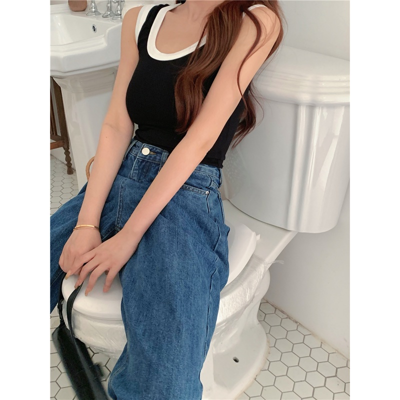 Cocory vn Áo Croptop Dệt Kim Dáng Ôm Co Giãn Thời Trang Mùa Hè Cho Nữ