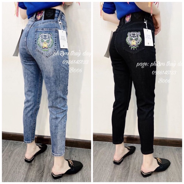 Quần bò thêu túi siêu hot nữ