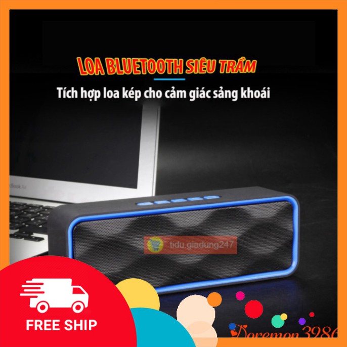 [FREE SHIP] Loa Bluetooth Siêu Trầm, Tích Hợp Loa Kép Cho ÂM Thanh Sống Động, Sắc Nét HOT