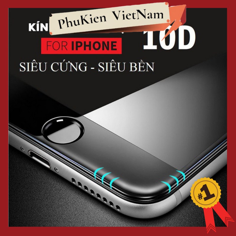 [ iphone 6 đến iphone 11 Pro Max ] Kính cường lực 10D nền xanh full màn nguyên khối