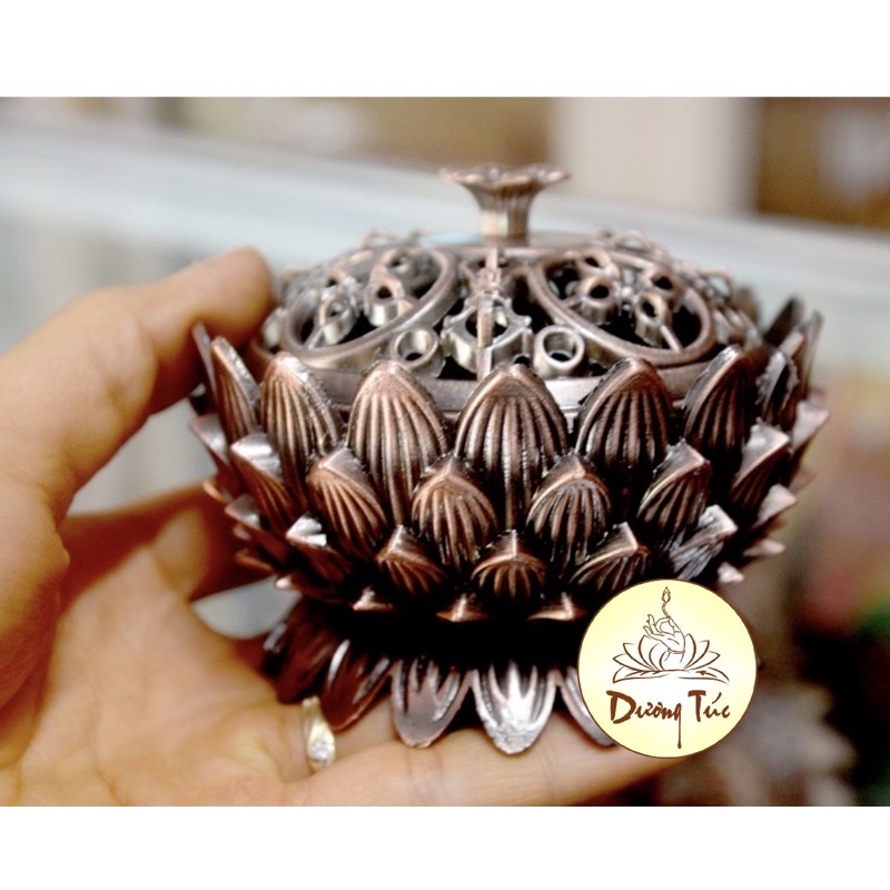 Lư xông trầm hương hoa sen- bằng hợp kim