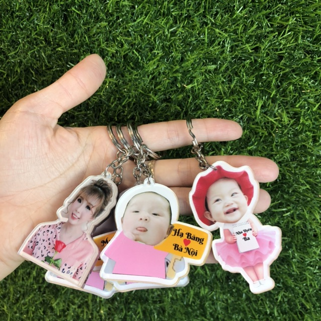 Móc khoá chibi cắt ghép mặt siêu xinh