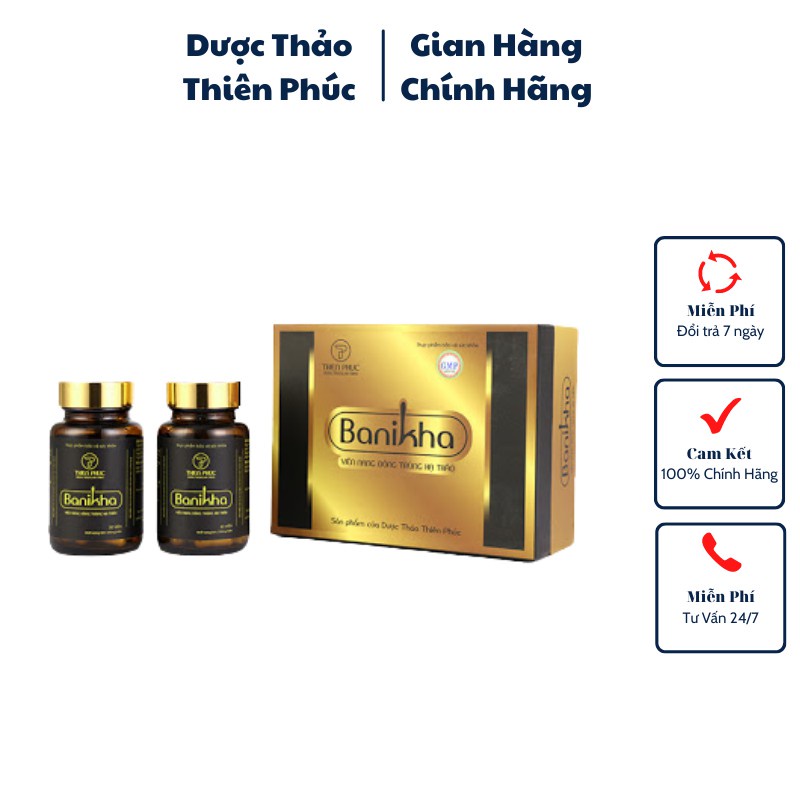 Đông trùng hạ thảo viên nang  banikha Thiên Phúc hộp 60 viên - Hỗ trợ bảo vệ sức khỏe