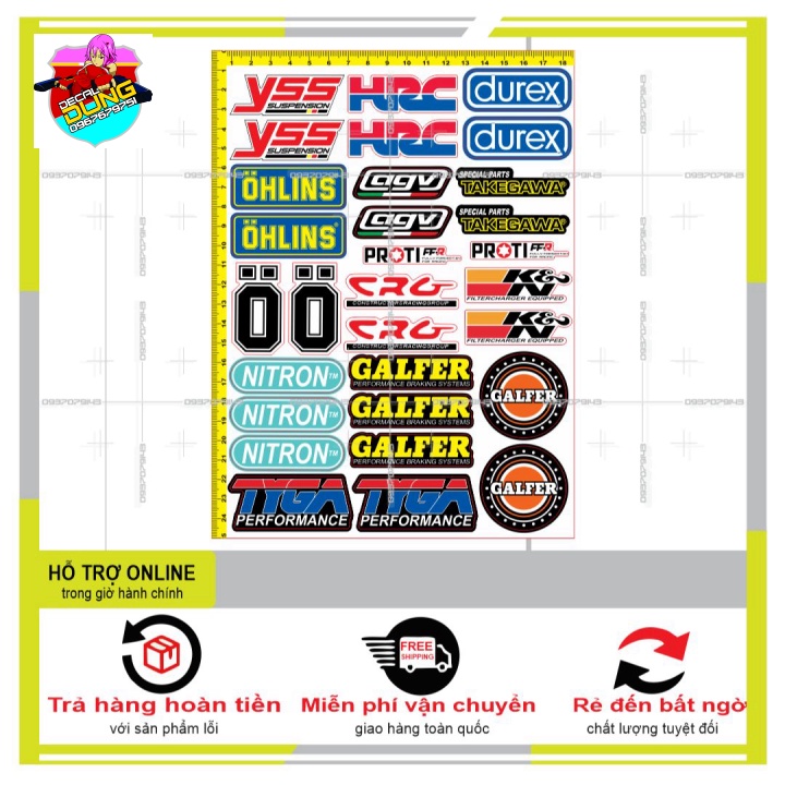 LOGO STICKER DÁN XE MÁY L 11 - DUNG DECAL