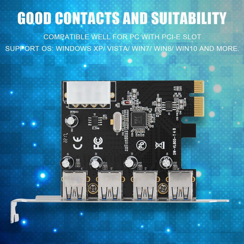 Card Đồ Họa Pci-E Chuyển Đổi Pci Express Sang 4x Usb 3.0 4pin Thẻ | BigBuy360 - bigbuy360.vn