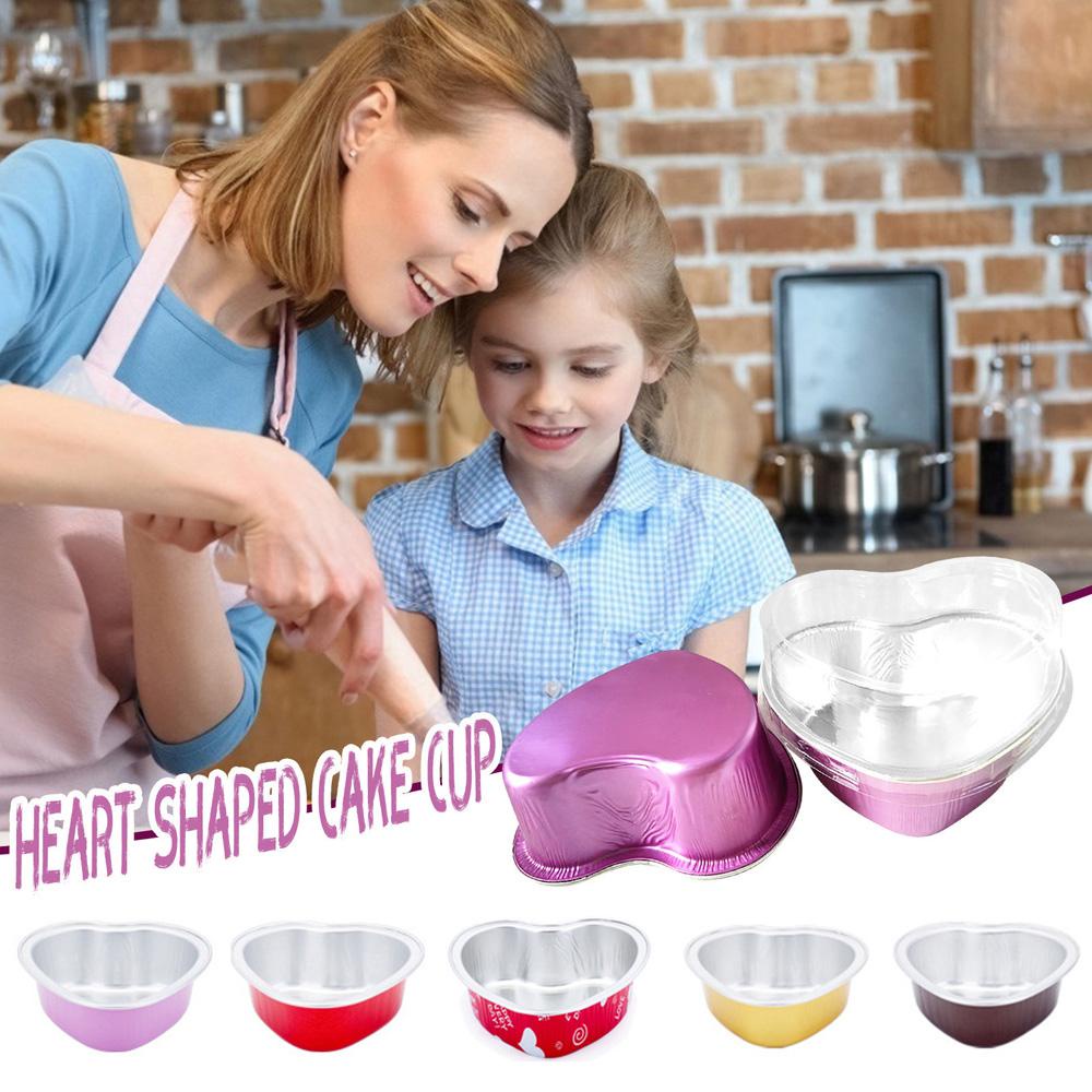 AUGUSTINA Set 10 Đế Bánh Cupcake Hình Trái Tim