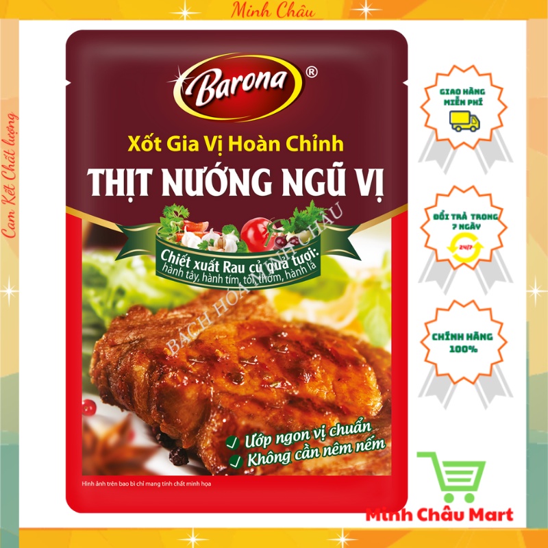 Xốt Gia Vị Hoàn Chỉnh Barona Thịt Nướng Ngũ Vị 80g