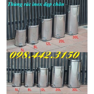 Thùng rác inox đạp chân 30L